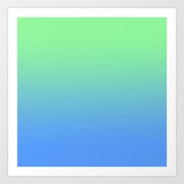 Fresh Green Blue Color Gradient  Art Print