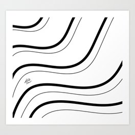 Black and White Waves #minimal #art #design #kirovair #buyart #decor #home Art Print