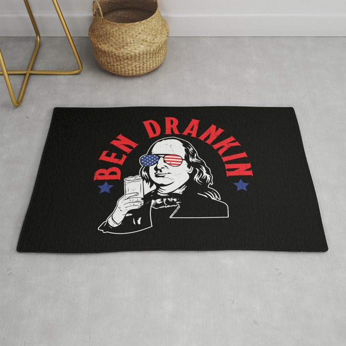Ben Drankin Funny Independence Day Rug
