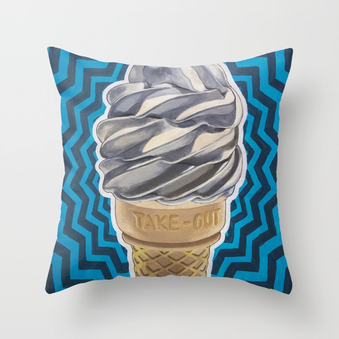 Ice Cream Soft-Serve Cone Throw Pillow