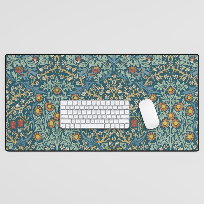 William Morris Vintage Blackthorn Bright Indigo Desk Mat