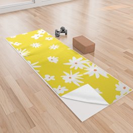 Yellow Field of Daisies Yoga Towel
