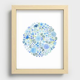 Blue flower circle Recessed Framed Print