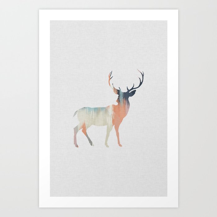 Pastel Deer Art Print