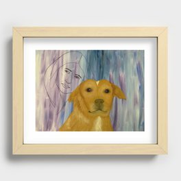 Girl and her best friend Recessed Framed Print