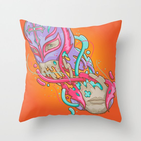 Happily melting Rey Mysterio Throw Pillow