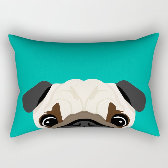 Peeking Pug Rectangular Pillow