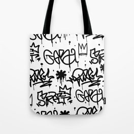 Crowns & Graffiti pattern Tote Bag