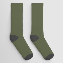 Dark Green-Brown Solid Color Pantone Chive 19-0323 TCX Shades of Green Hues Socks