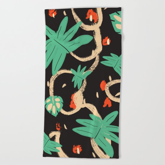 Jungle pattern Beach Towel