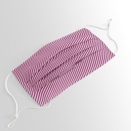 [ Thumbnail: Tan and Purple Colored Striped Pattern Face Mask ]