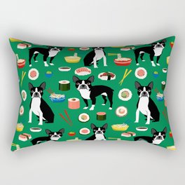 Boston Terrier sushi funny dog art pattern gifts for dog lover pet portrait Rectangular Pillow