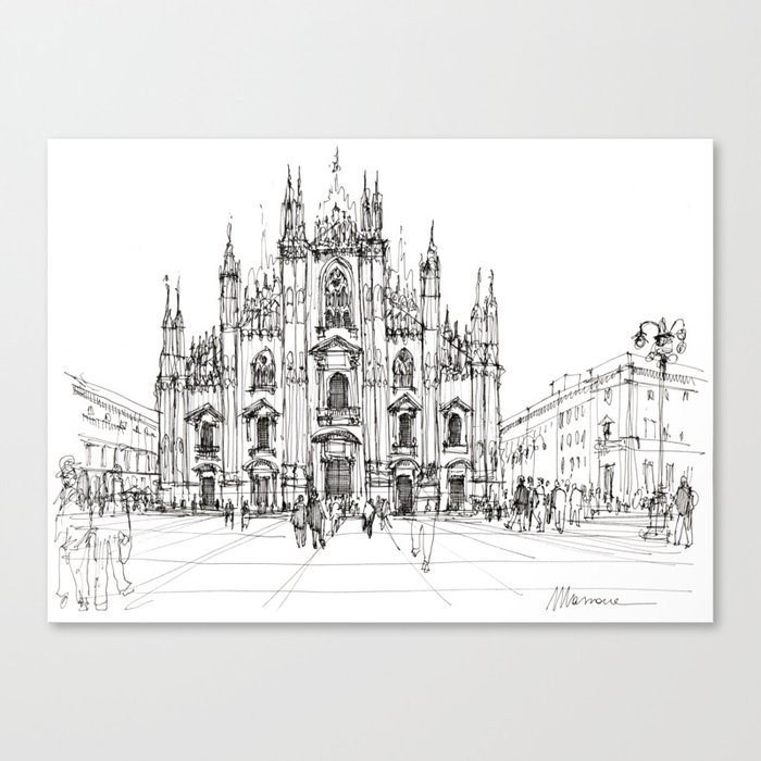 Duomo di Milano - schizzo Canvas Print