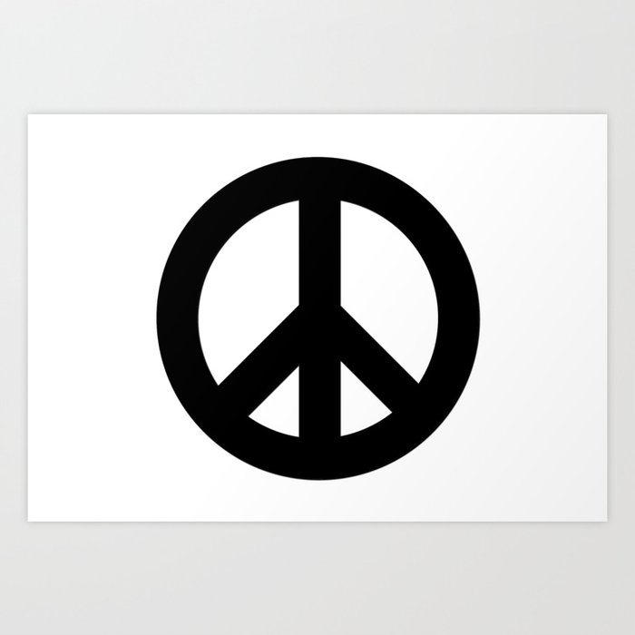 Black on White CND Peace Symbol Art Print