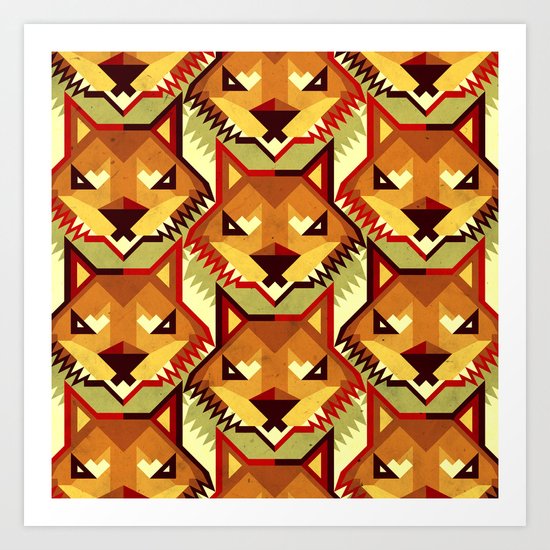 The Bold Wolf pattern Art Print