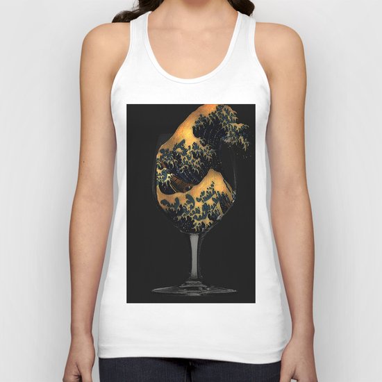 The Great wave in the glass Unisex Tank Top