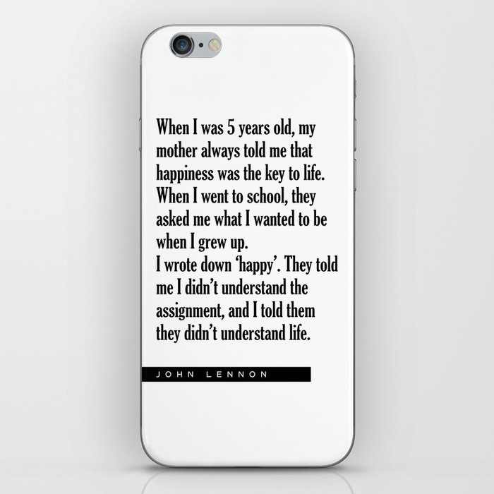 Happiness is the key to life - Literature - Typography Print iPhone Skin