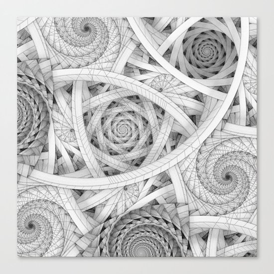 GET LOST - Black and White Spiral Canvas Print