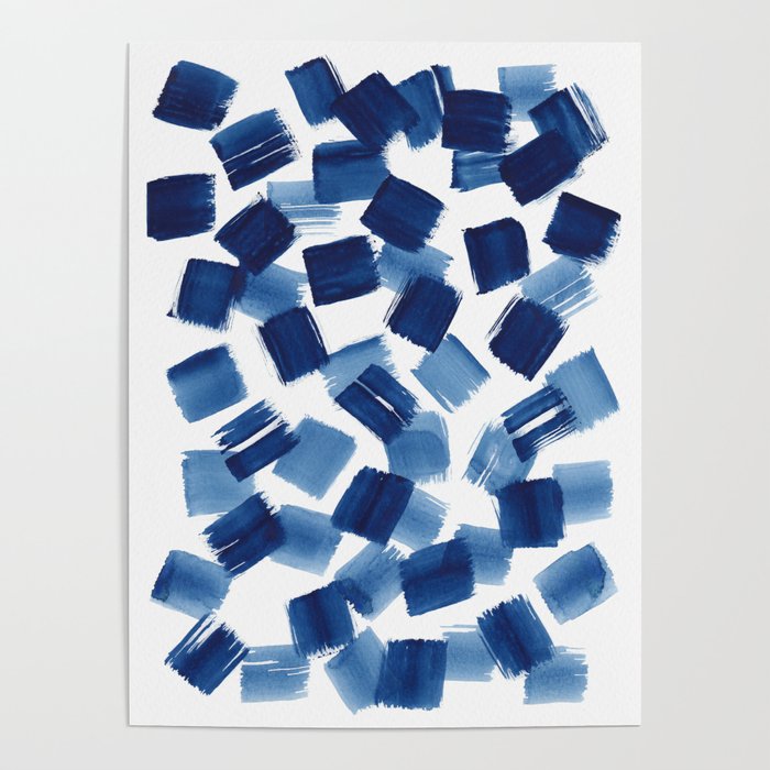 Indigo Brush Strokes | No.1 Poster