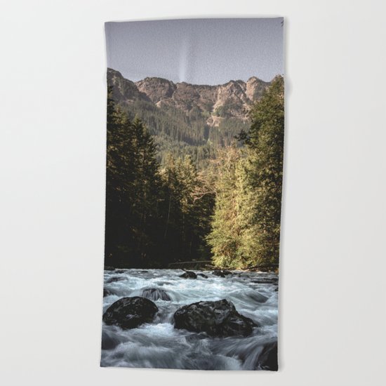 Mountain River Run Beach Towel