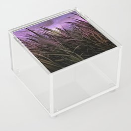 Purple cosmic cattail field Acrylic Box