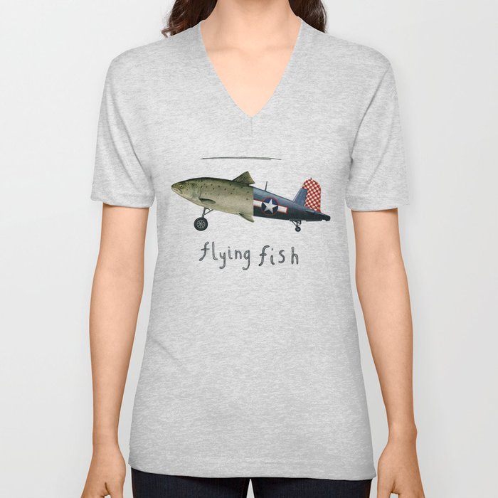 flying fish V Neck T Shirt