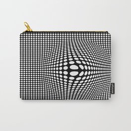 Black And White Circles Op-Art Optical Illusion Retro Graphic Carry-All Pouch