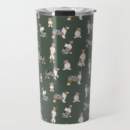 Australian Shepherd Poses Travel Mug