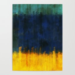 Golden hour by the lake - Abstract Poster