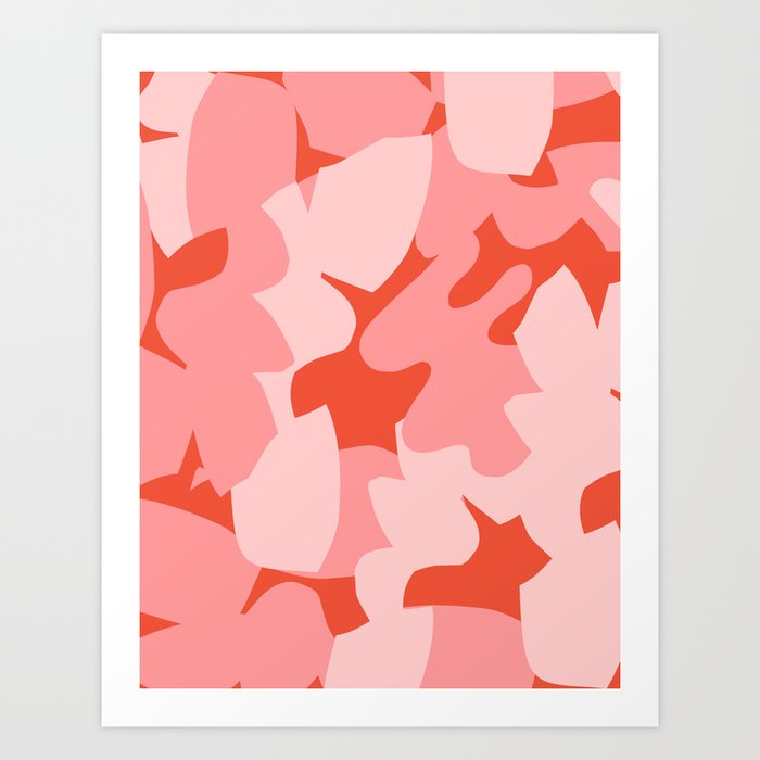 Abstract Pattern, Coral and Pink Art Print