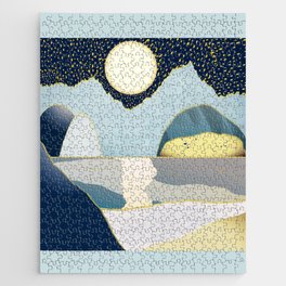 Glowing Moon Nature Landscape Jigsaw Puzzle
