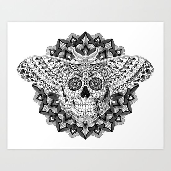 Skull Moth Art Print