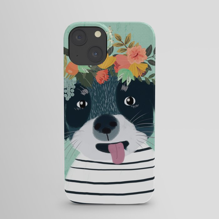 PUPPY DOG WITH FLOWERS iPhone Case