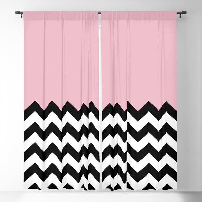 Black And White Zigzag Pattern Chevron, Pink And White Chevron Curtains