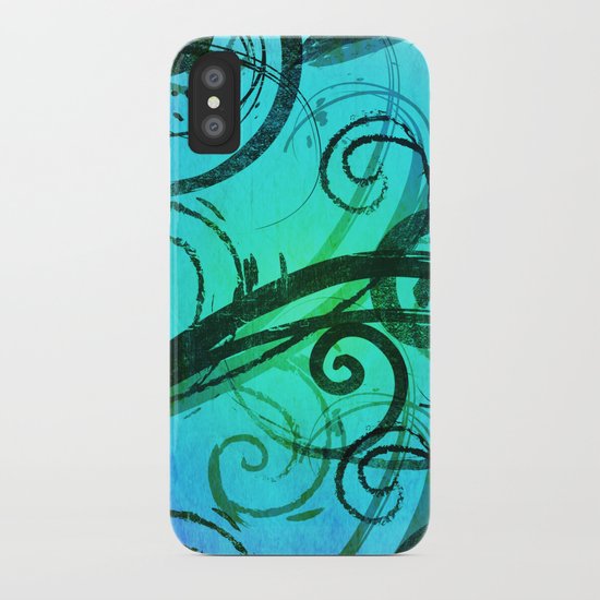 Blue Rustic Swirls iPhone Case