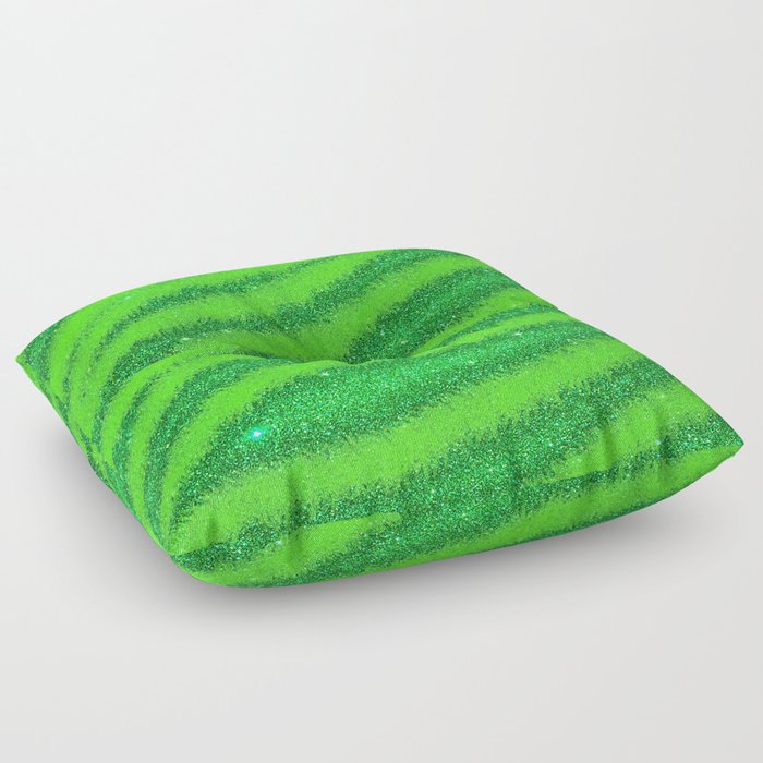 Light Green Glitter Zebra  Magic Collection Floor Pillow