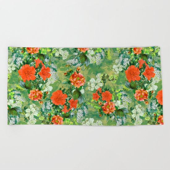 Tropical Garden Beach Towel