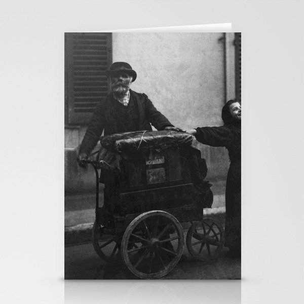 Atget, street musicians Stationery Cards