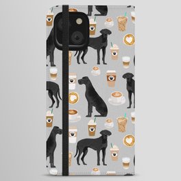 Great Dane coffee black coat color custom pet portrait dog art by pet friendly iPhone Wallet Case
