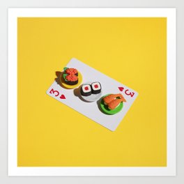 Sushi Selection on a Playing Card Art Print