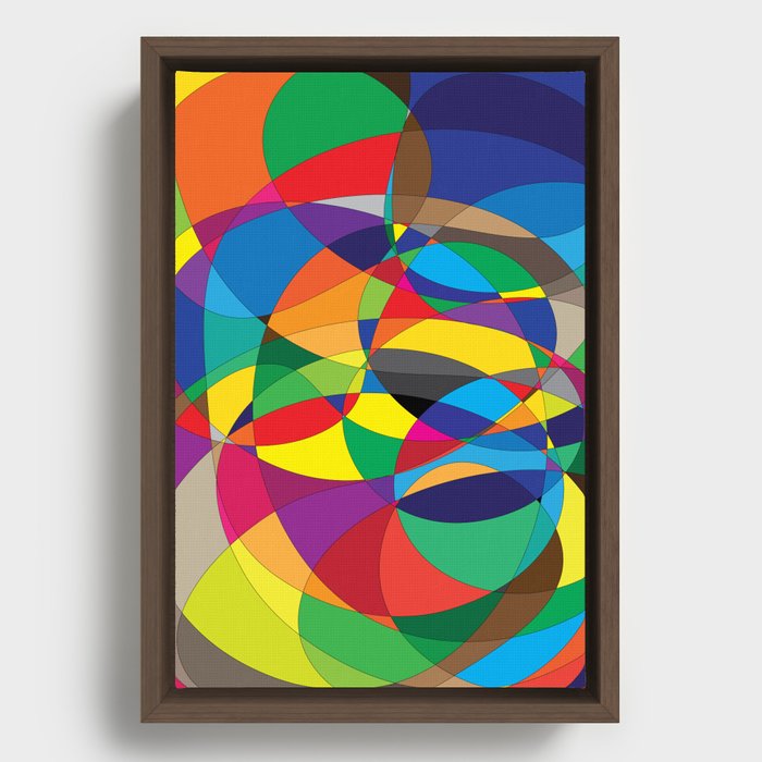 Hyper Color Wheels Framed Canvas