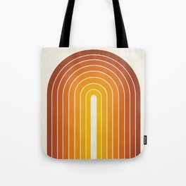 Gradient Arch IX Retro Orange Mid Century Modern Rainbow Tote Bag