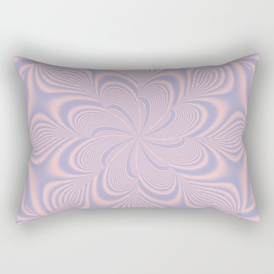 Whirly Bloom Fractal in Rose Quartz and Serenity Rectangular Pillow