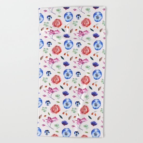 Spring flower patterns Beach Towel