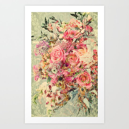 Classy Rococo floral woodpanel Art Print