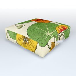French botanical flower plate - Maurice Verneuil - Capucine Outdoor Floor Cushion