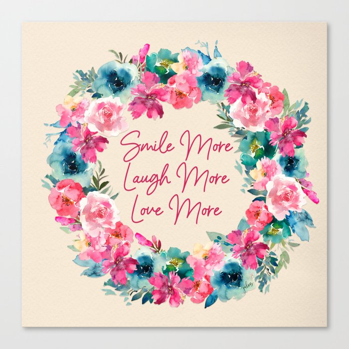 Love More Wreath Canvas Print