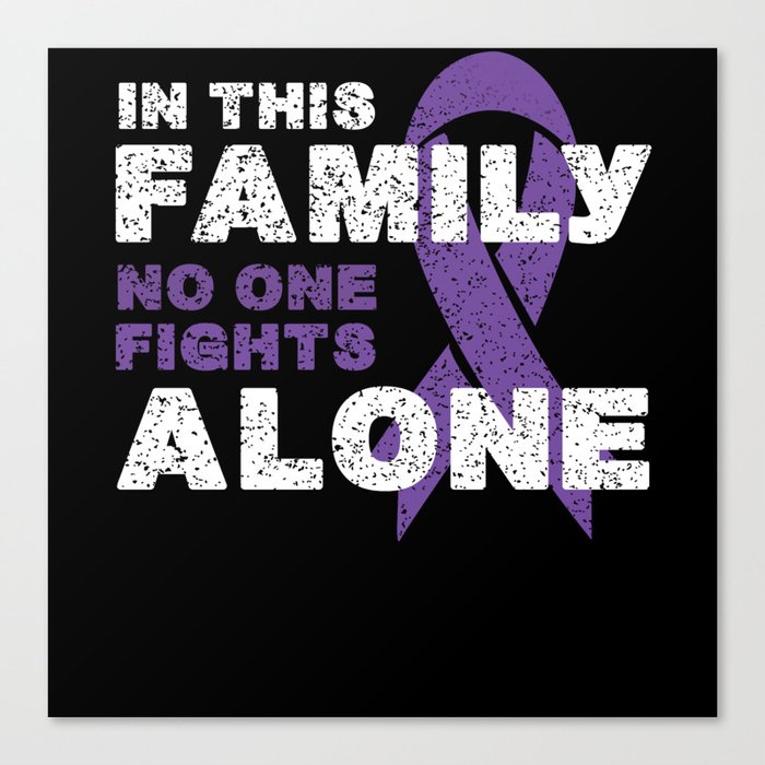 Fights Alone November Purple Pancreatic Cancer Canvas Print