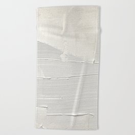 Relief [1]: an abstract, textured piece in white by Alyssa Hamilton Art Beach Towel