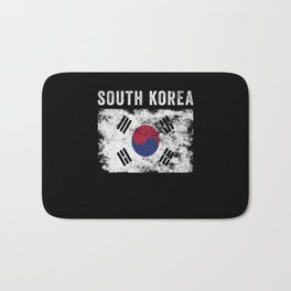 South Korea Flag Distressed Bath Mat | Present, World, Gift, Politics, Southkorean, Pride, Girl, Retro, Vintage, Graphicdesign 